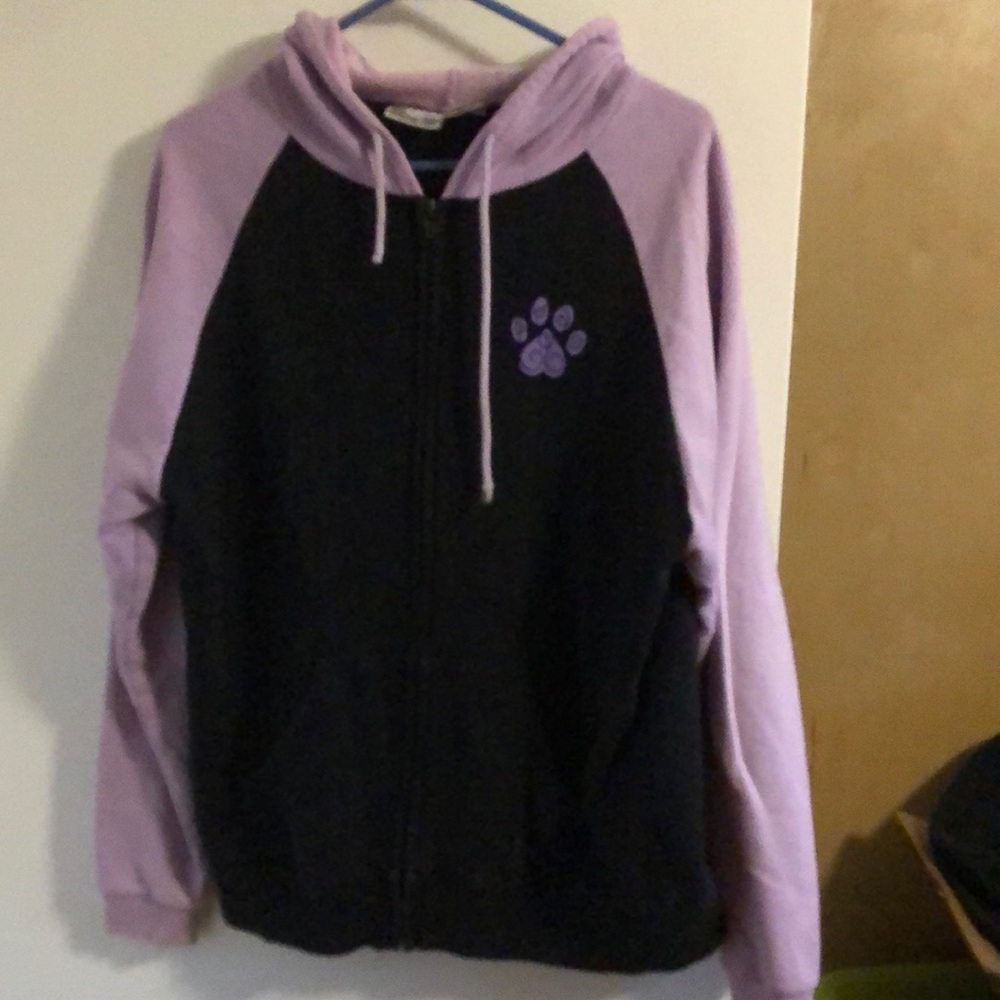 Women’s two tone hooded zip up